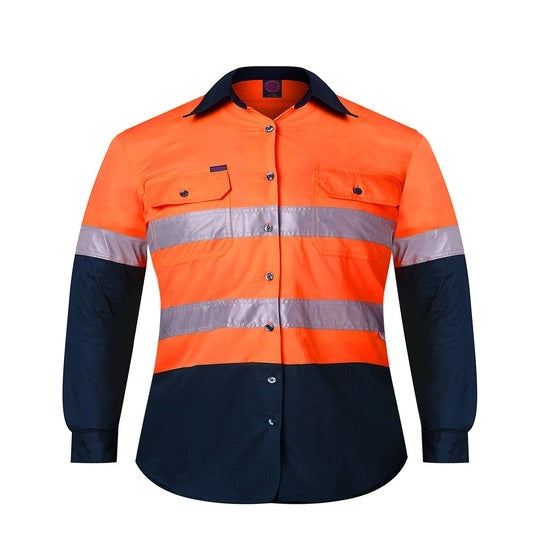 Ritemate RM4050R Kids Two Tone Open Front Shirt with Tape