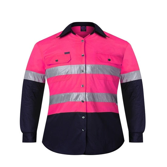Ritemate RM4050R Kids Two Tone Open Front Shirt with Tape