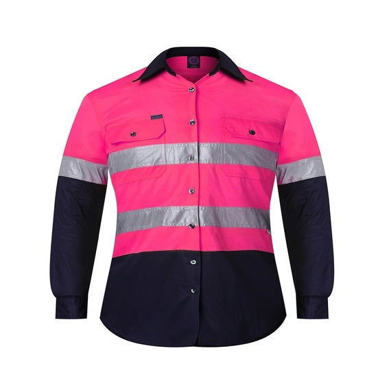 Ritemate RM4050R Kids Two Tone Open Front Shirt with Tape