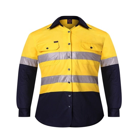 Ritemate RM4050R Kids 2-Tone Open Front Shirt with Tape