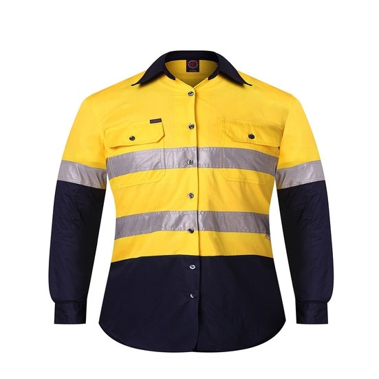 Ritemate RM4050R Kids Two Tone Open Front Shirt with Tape