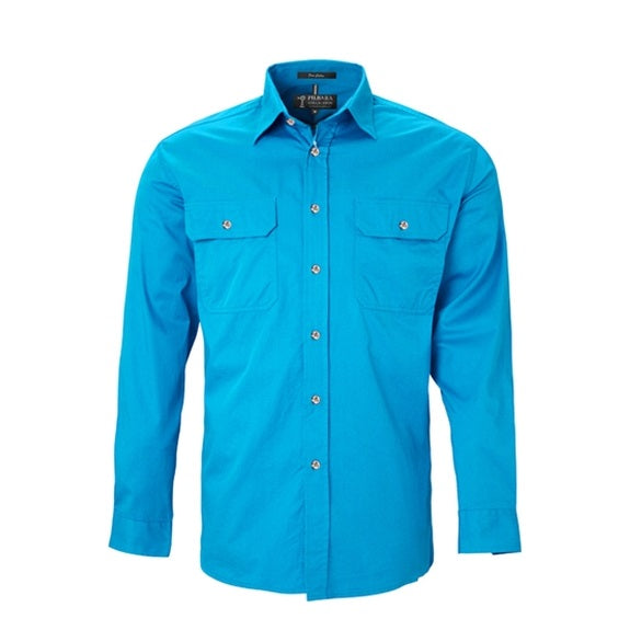 Pilbara RM500BT Mens Open Front Long Sleeve Lightweight Shirt