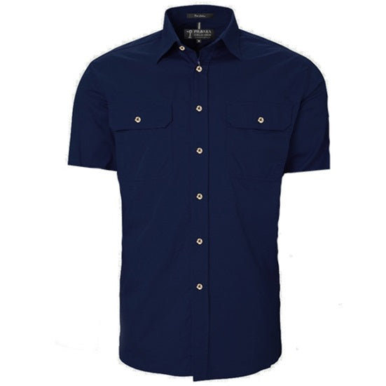 Pilbara RM500BTS Mens Open Front S/Sleeve Lightweight Shirt