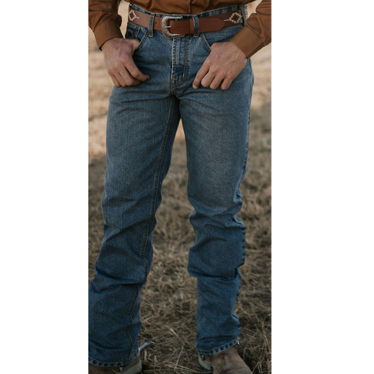 Pilbara RMPW013 Western Angus Jeans, Men's Classic Denim Pants - Front view
