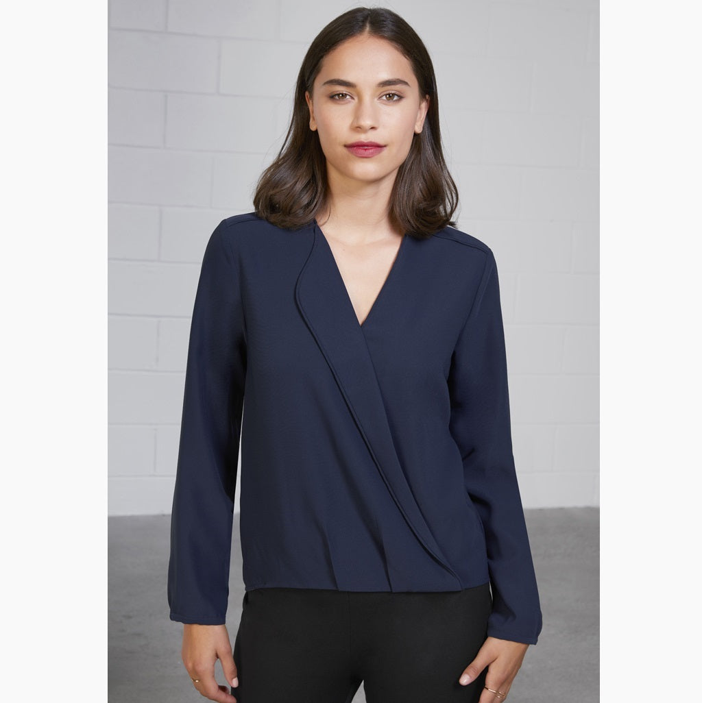 Biz Collection S014LL Lily Ladies Hi-Lo L/S Blouse
