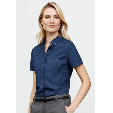Biz Collection S017LS Ladies indie Denim S/S Shirt