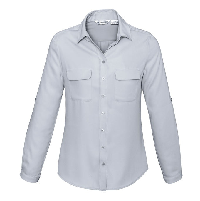 Biz Collection S626LL Ladies Madison Shirt - Silver Mist - Alternative Front View