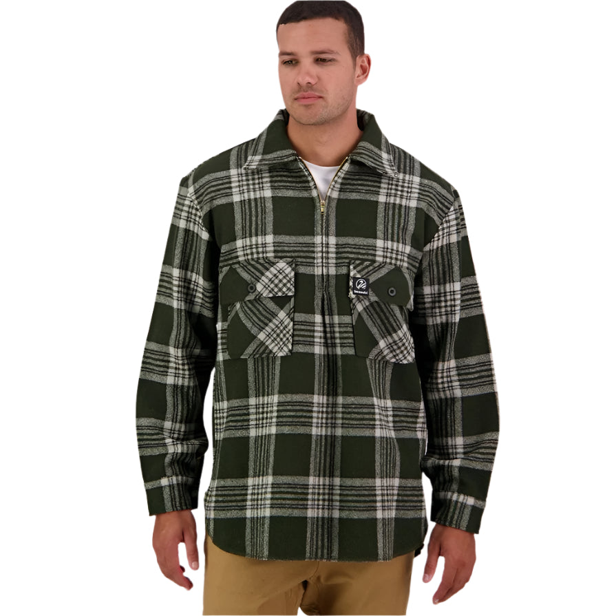 Swanndri SSD0107 Men's Ranger Wool Zip Front Bushshirt