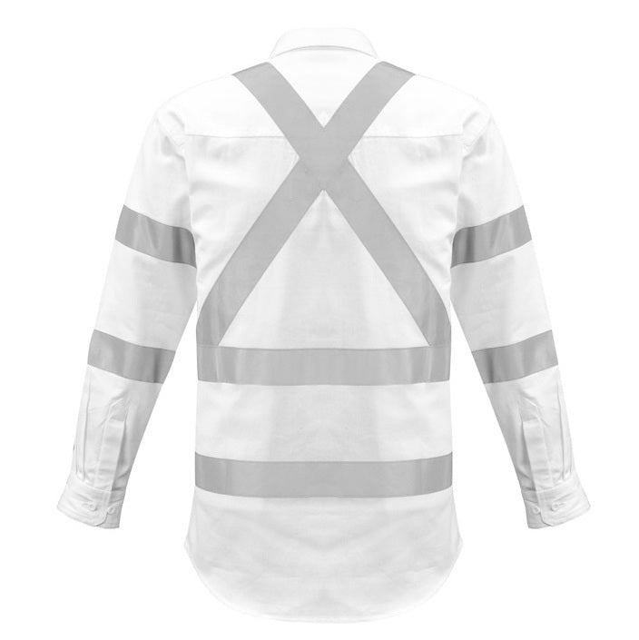 Syzmik ZW621 Mens White Bio Motion X Back Tape Long Sleeve Shirt