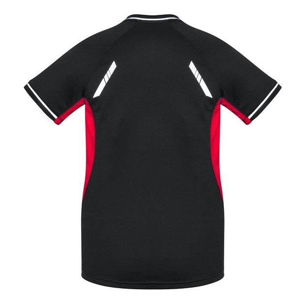 Biz Collection T701LS Ladies Renegade Tee Black/Red/Silver