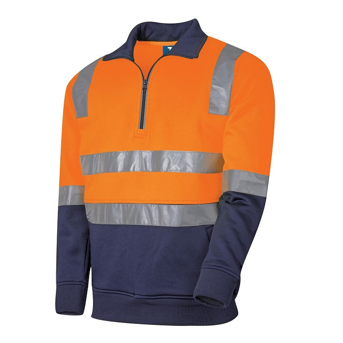 TRu Workwear TF2950T7 1/4 Zip Fleece Jumper With TRuVis Tape