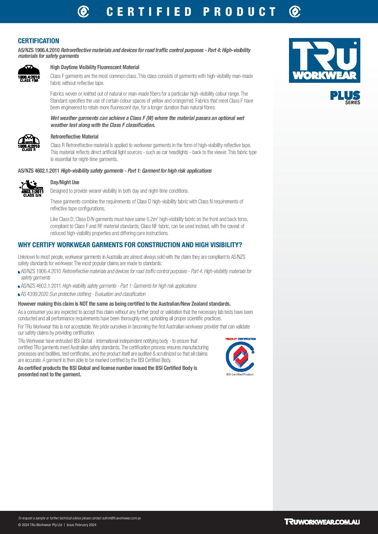 Tru Workwear TJ2930T4 Quilted Rain Jacket With Reflective Tape