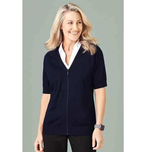 Bizcare CK962LC Womens Zip Front Short sleeve cardigan