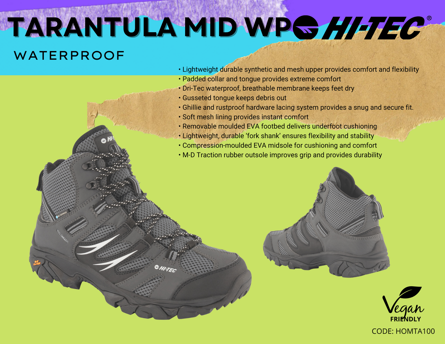 HiTec HOMTA100 Mens Tarantula Mid WP Non Safety Boots