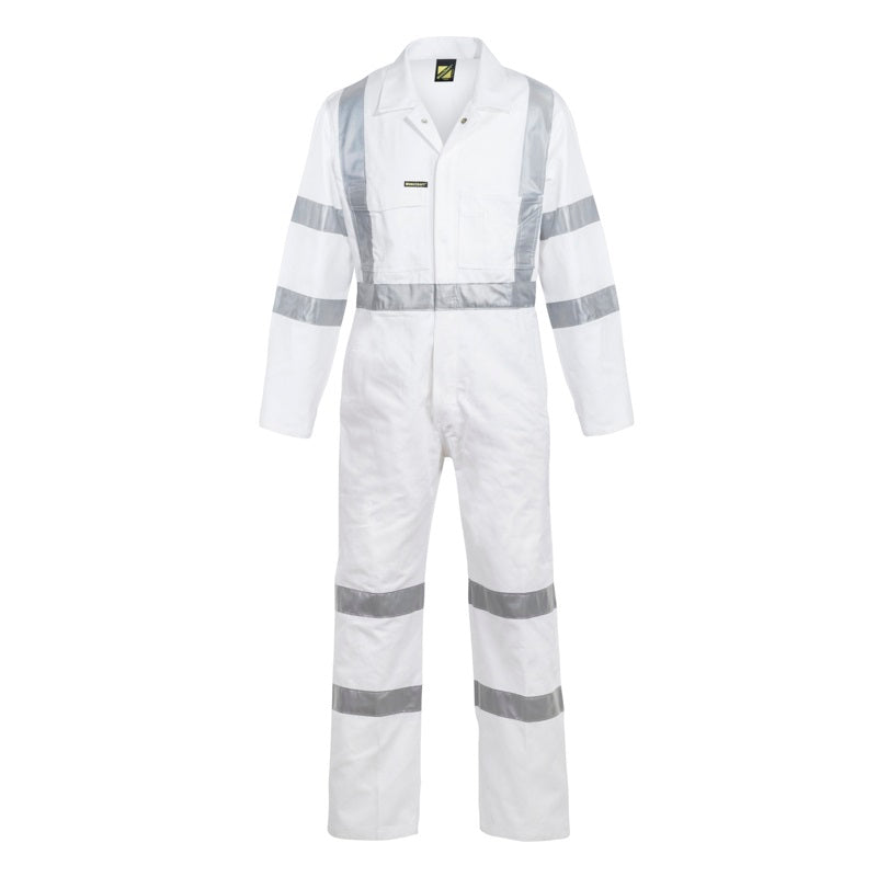 Workcraft WC3254 HiVis Cotton Drill Coverall with CSR Reflective Tape - Night Use Only