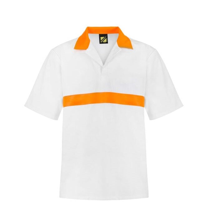 Workcraft WS3007 Food Industry Jac Shirt with Contrast Collar and Chestband- S/Sleeve