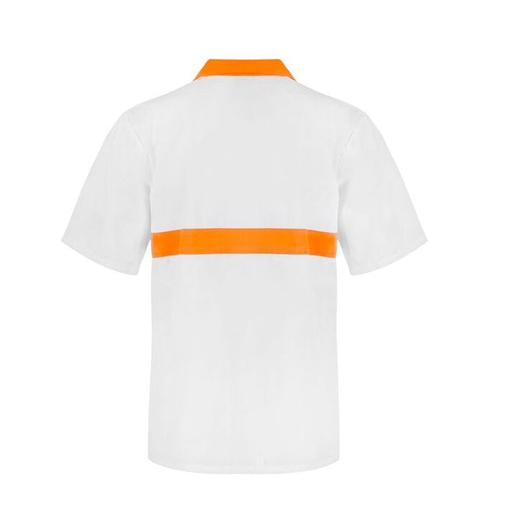 Workcraft WS3007 Food Industry Jac Shirt with Contrast Collar and Chestband- Short Sleeveleeve
