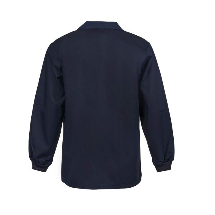 Workcraft WS3186 Food Industry Full Navy Colour Jac Shirt - Long Sleeve with collar - back view