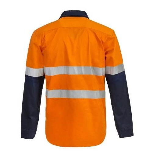Workcraft WS6031 Heavy Duty Hybrid Two Tone Half Placket Cotton Drill Shirt