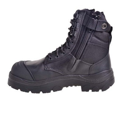 Wide Load 890BZ Black 8" Zip Side Safety Boot
