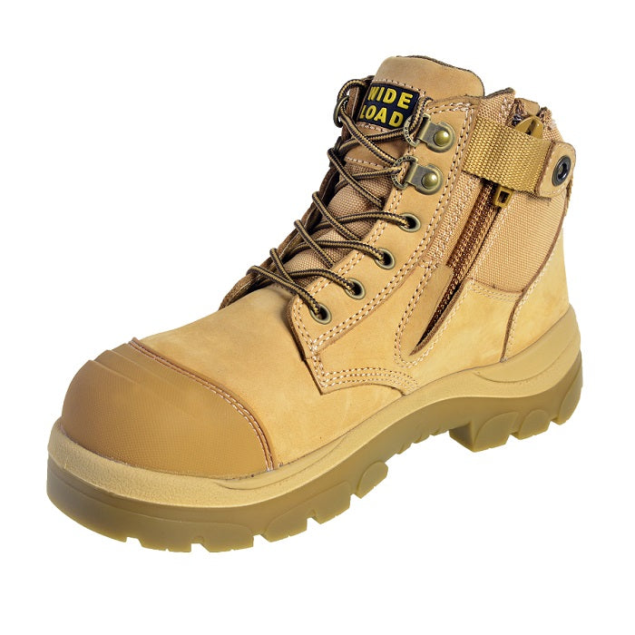 Wide Load 690WZ Wheat 6" Zip Side Safety Boot