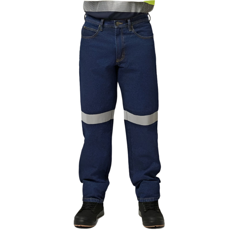 Hard Yakka Y03513 Foundations 14.5 Oz Enzyme Washed Denim With Tape