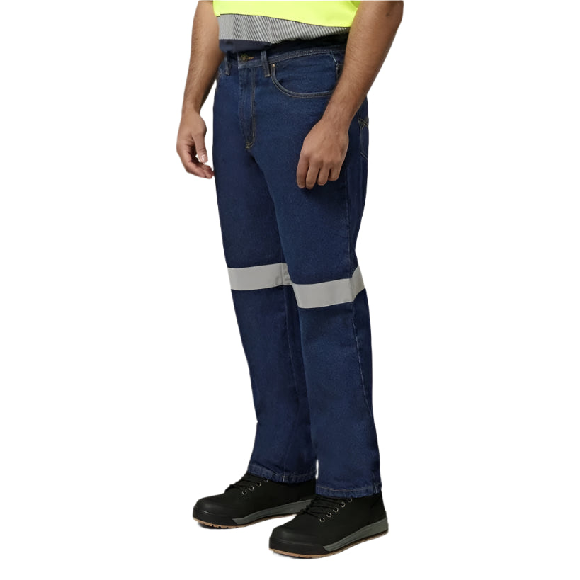 Hard Yakka Y03513 Foundations 14.5 Oz Enzyme Washed Denim With Tape