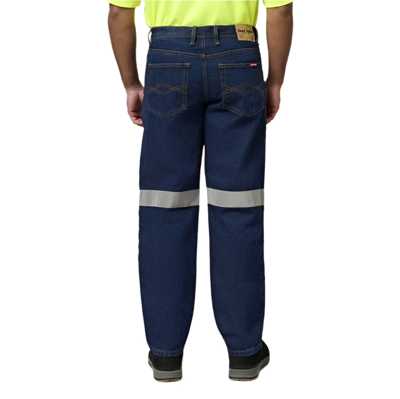 Hard Yakka Y03513 Foundations 14.5 Oz Enzyme Washed Denim With Tape