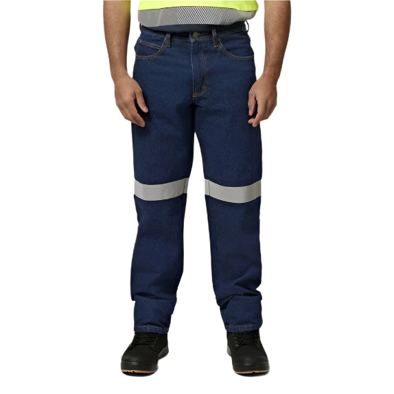 Hard Yakka Y03513 Foundations 14.5 Oz Enzyme Washed Denim With Tape