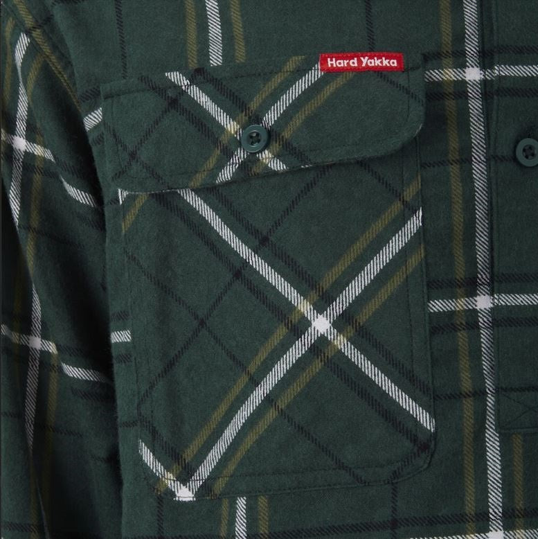 Hard Yakka Y04006 Core LS Closed Front Check Flannel Shirt