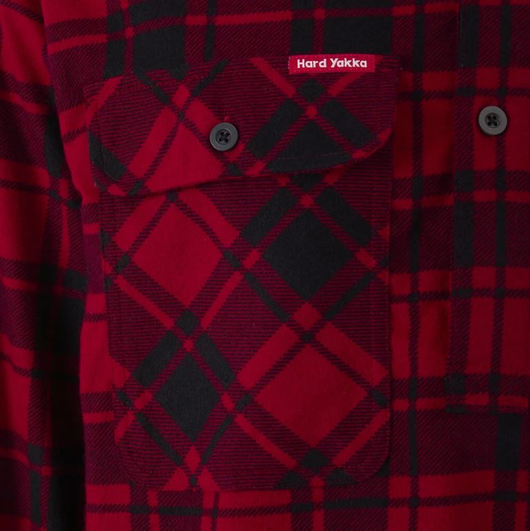 Hard Yakka Y04006 Core LS Closed Front Check Flannel Shirt