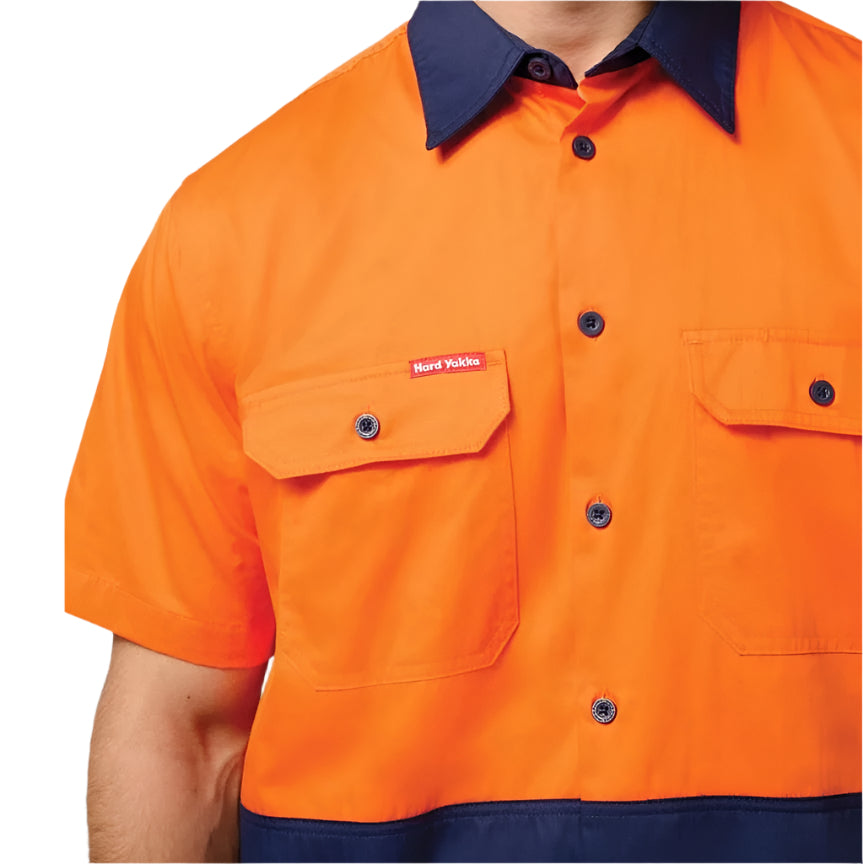 Hard Yakka Y04620 Core Hivis 2-Tone Light Weight Vented Shirt