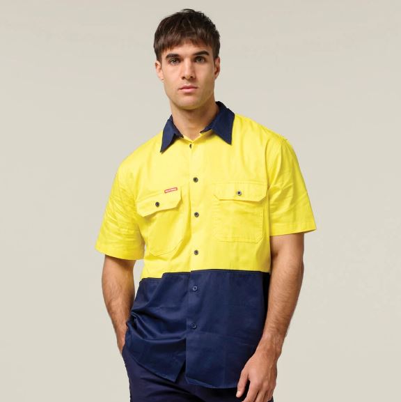 Hard Yakka Y04620 Core HiVis 2 Tone Light Weight Vented Shirt