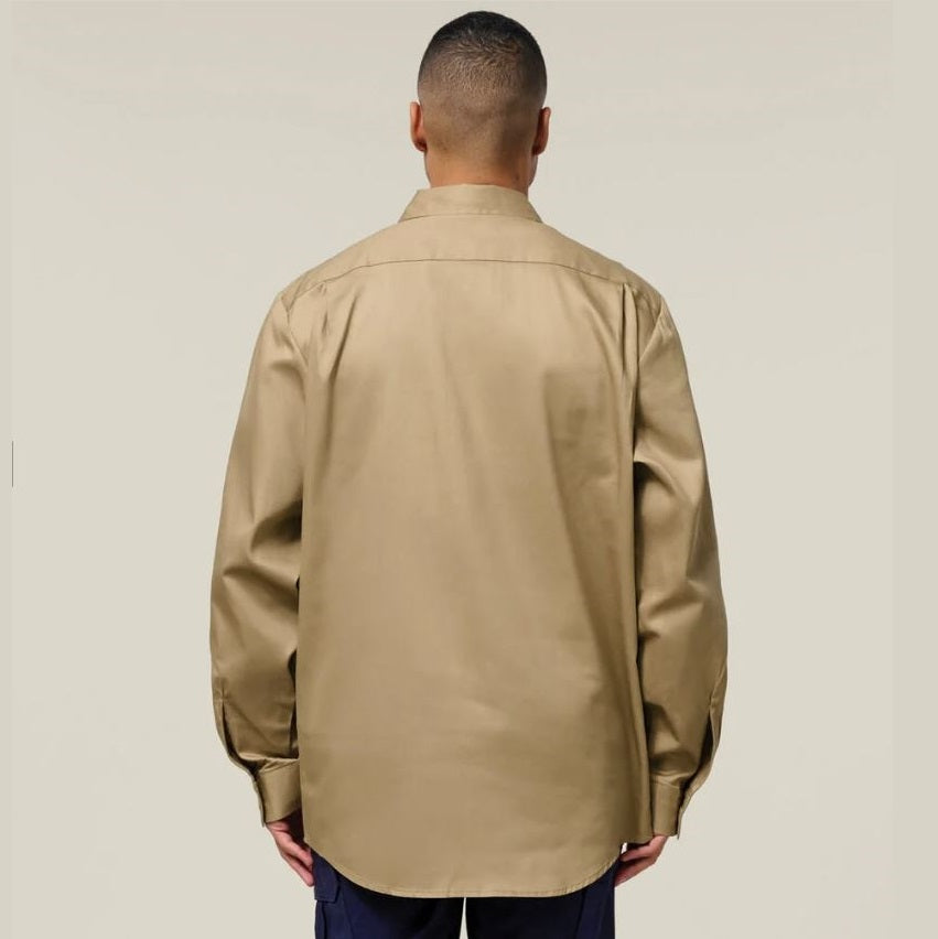 Hard Yakka Y07530 Long Sleeve Closed Front Cotton Drill Work Shirt