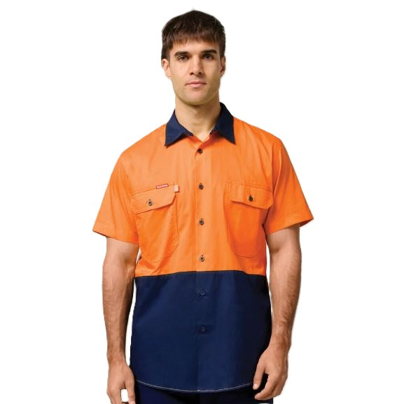 Hard Yakka Y07559 Koolgear HiVis 2-Tone Vented Short Sleeve Shirt