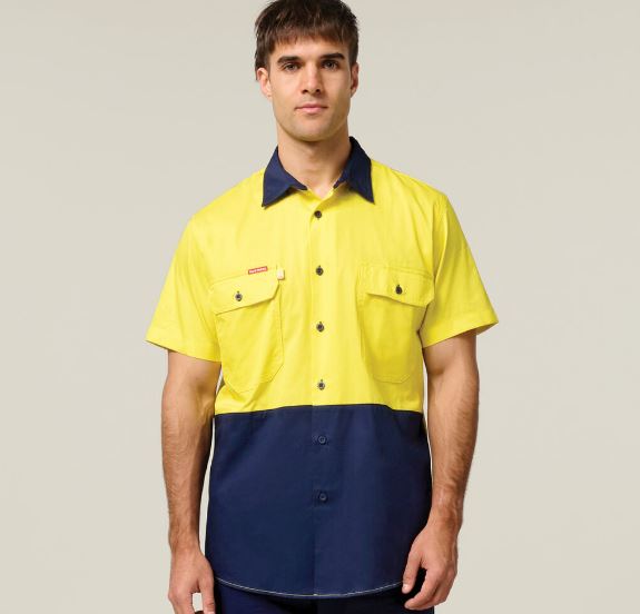 Hard Yakka Y04620 Core HiVis 2 Tone Light Weight Vented Shirt