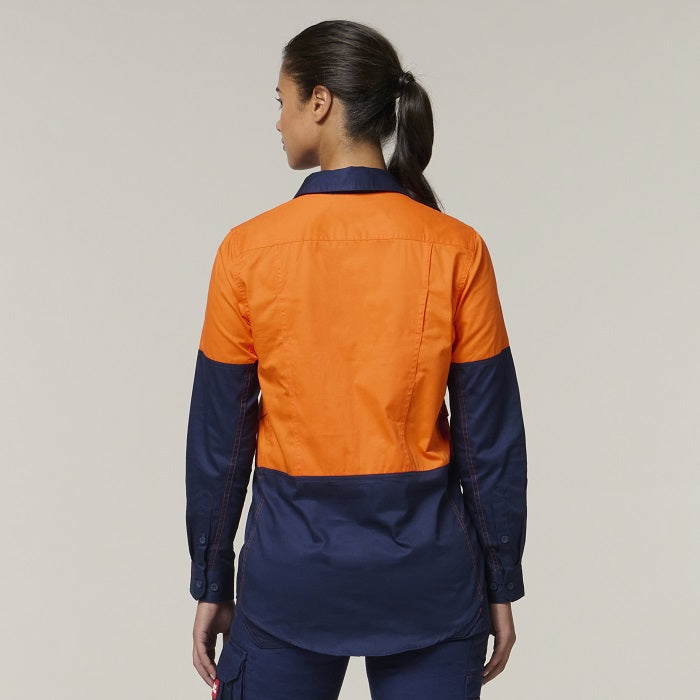 Hard Yakka Y08225 Womens Koolgear HiVis Ventilated L/S Shirt