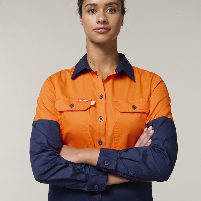 Hard Yakka Y08225 Womens Koolgear HiVis Ventilated L/S Shirt