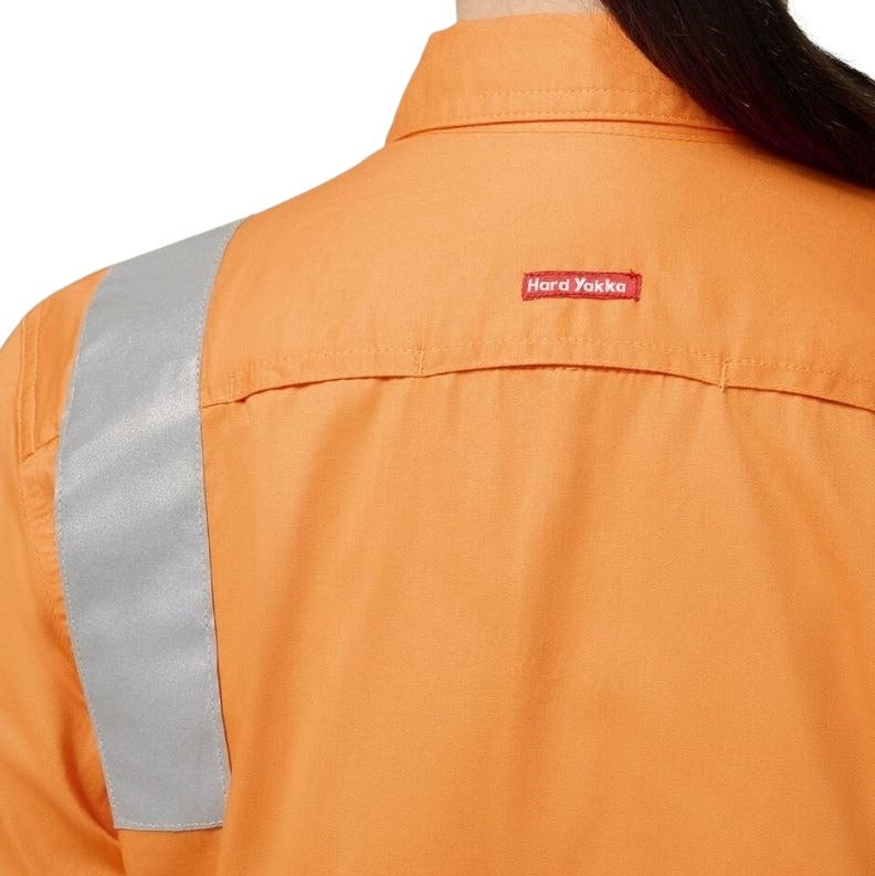 Hard Yakka Y08421 Womens Foundations Biomotion Hivis Taped Long Sleeve Shirt