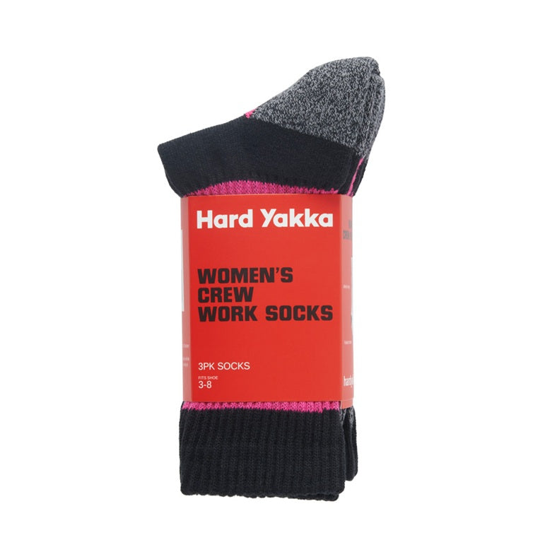 Hard Yakka Y08606 Womens 3PK Crew Socks