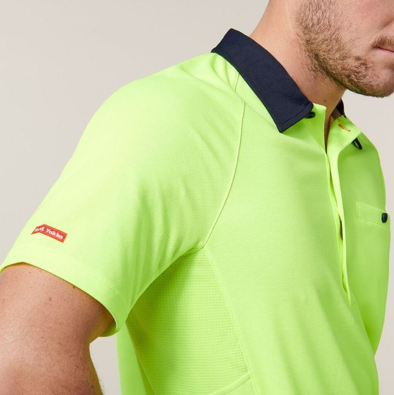 Hard Yakka Y11396 Koolgear HiVisibility Two Tone Short Sleeve Ventilated Polo