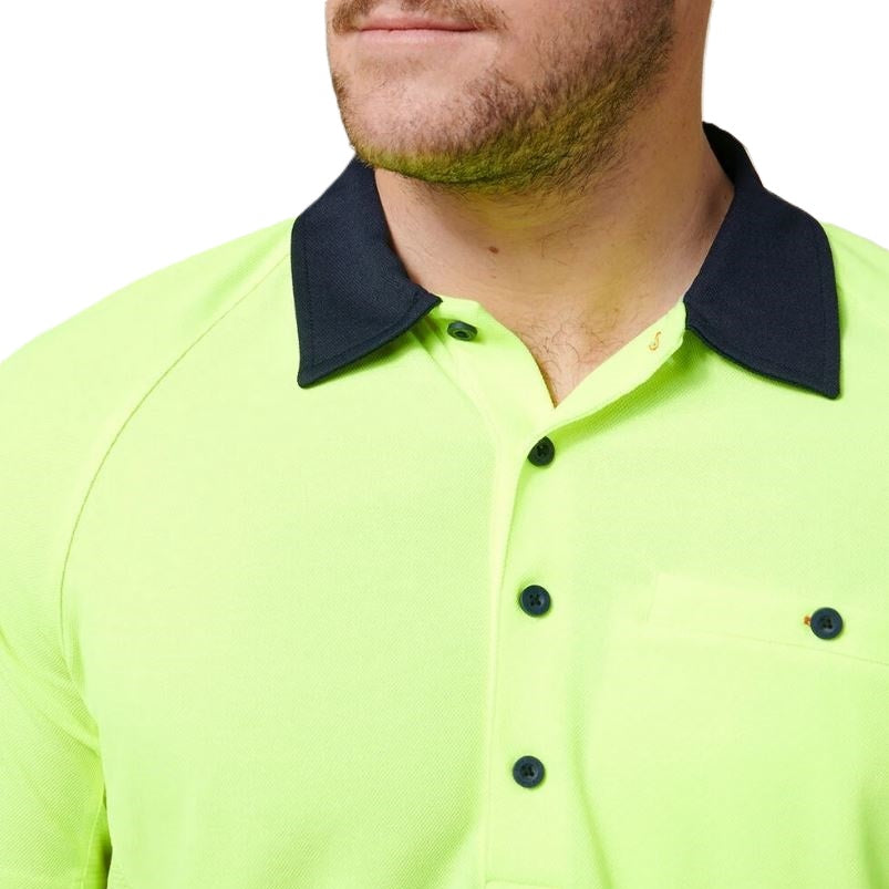 Hard Yakka Y11396 Koolgear HiVisibility 2-Tone Long Sleeve Ventilated Polo