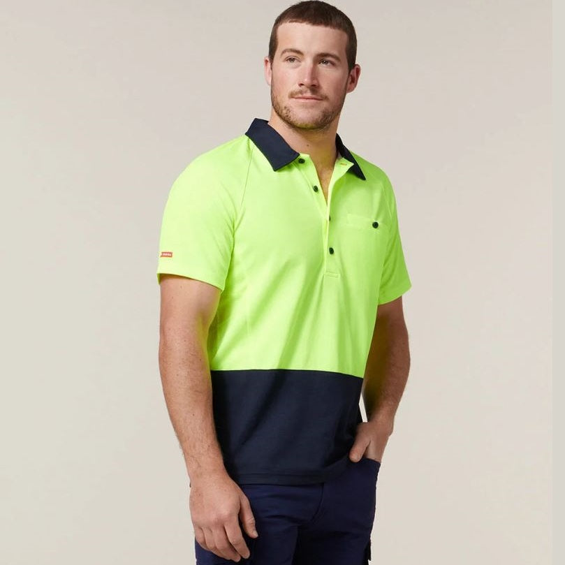 Hard Yakka Y11396 Koolgear HiVisibility Two Tone Short Sleeve Ventilated Polo