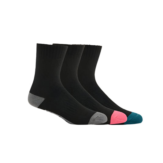 Hard Yakka Y20016 Womens Core Bamboo Rich Padded Crew Sock 3PK Colou 3-8