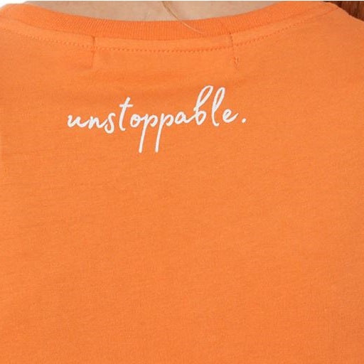 Z01T Zadie Orange Womens Tee -Back view with logo