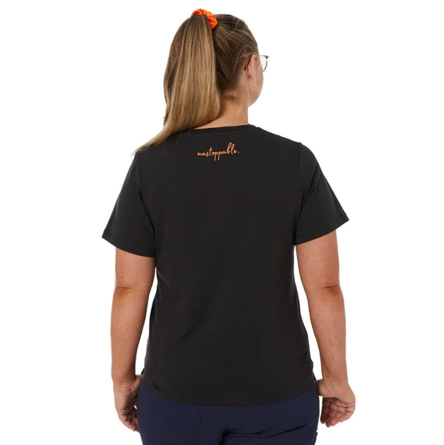 Z01T ZadieBlack Womens Tee -Back view with logo