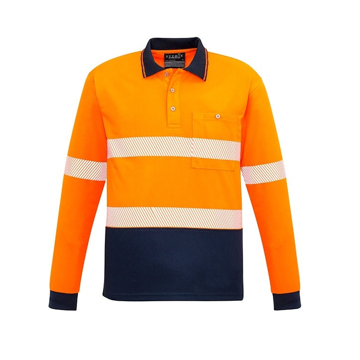 Syzmik ZH530 Unisex HiVis Segmented L/S Polo - Hoop Taped