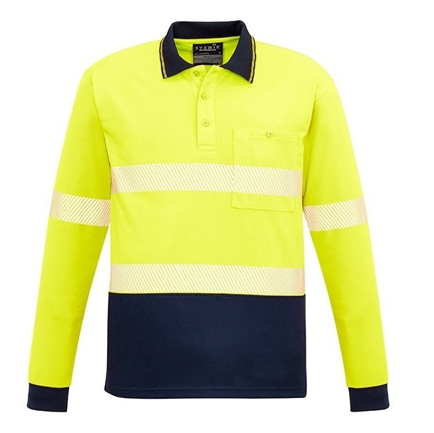 Syzmik ZH530 Unisex HiVis Segmented Long Sleeve Polo - Hoop Taped
