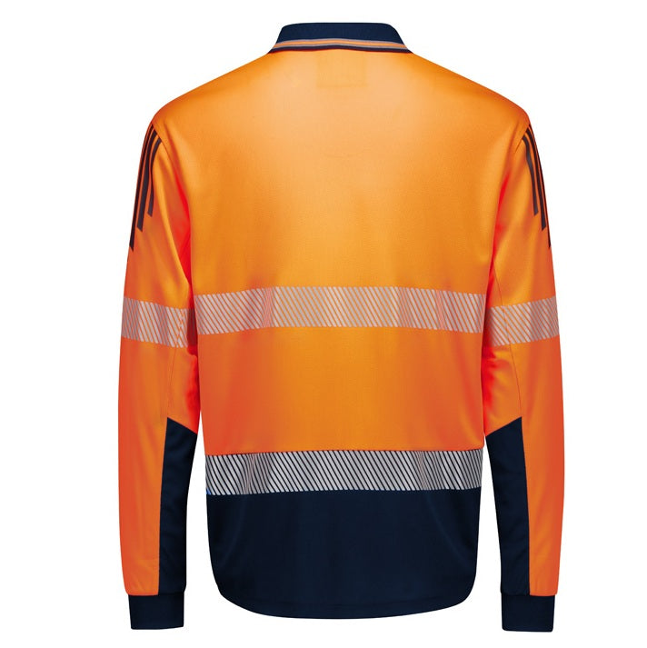 Syzmik ZH550 Mens Hi Vis Flux Segmented Tape Long Sleeve Polo