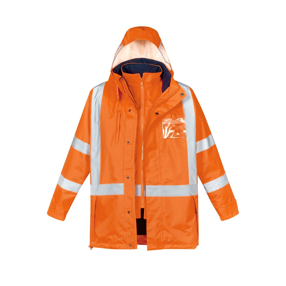 Syzmik ZJ616 Mens HiVis X Back Taped 4-in-1 Waterproof Jacket